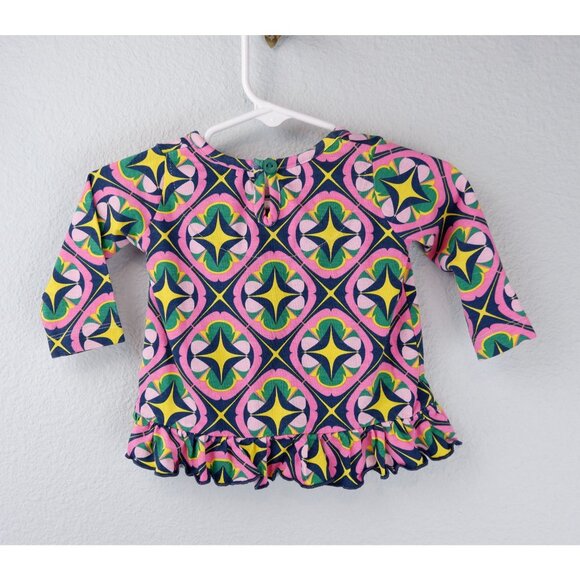 Ruffle Butts Pink, Blue & Green Pattern Baby Shirt, size 3-6 months - Picture 3 of 6